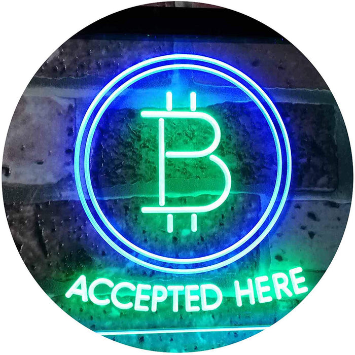 Bitcoin Accepted Here LED Light Sign - Way Up Gifts