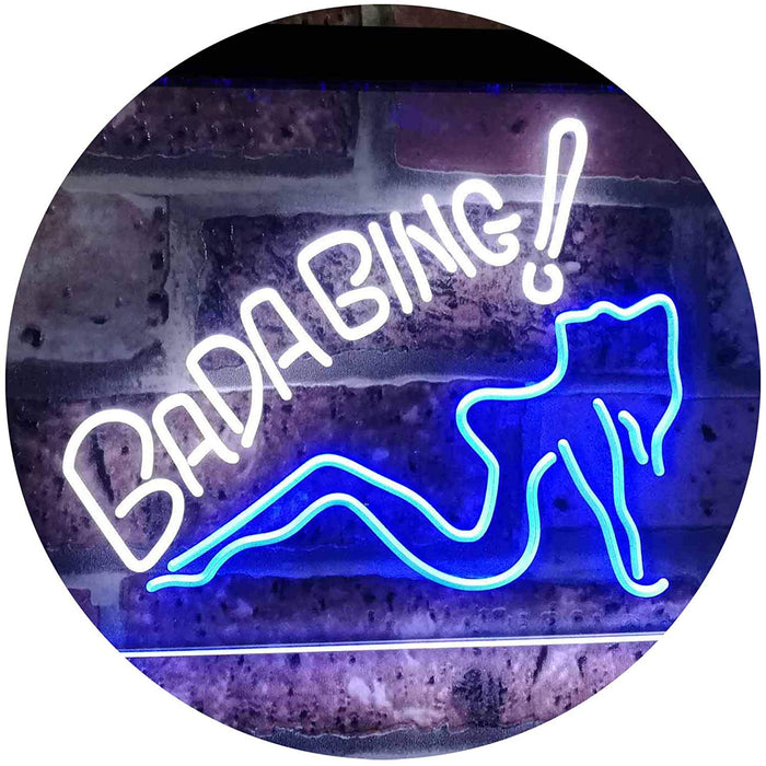 Sexy Girl Bada Bing Man Cave LED Light Sign - Way Up Gifts