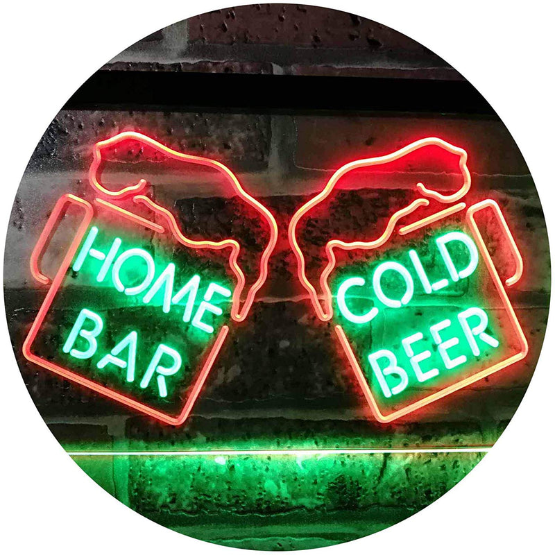 Home Bar Cold Beer Cheers LED Light Sign - LED Gift Works