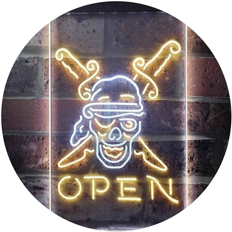 Beach Shop Pirate Open LED Light Sign - LED Gift Works