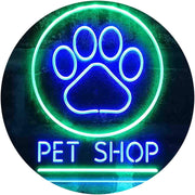 Paw Print Pet Shop LED Light Sign - LED Gift Works
