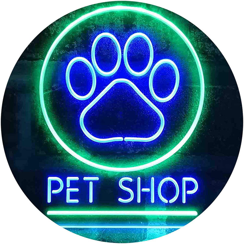 Paw Print Pet Shop LED Light Sign - LED Gift Works