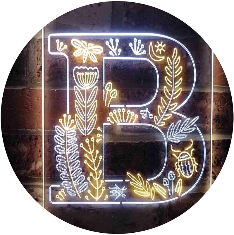 Family Name Letter B Monogram Initial LED Light Sign - LED Gift Works