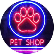 Paw Print Pet Shop LED Light Sign - LED Gift Works