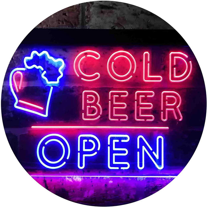 Bar Cold Beer Open LED Light Sign - Way Up Gifts