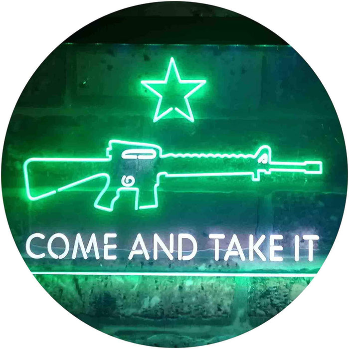 Come and Take It Gun Star Military Army LED Light Sign - Way Up Gifts
