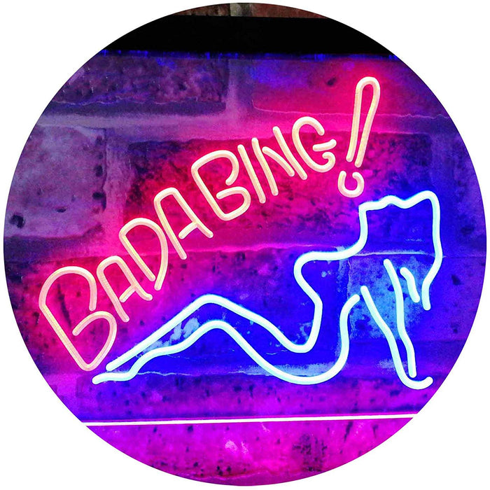 Sexy Girl Bada Bing Man Cave LED Light Sign - Way Up Gifts