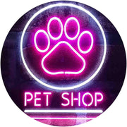 Paw Print Pet Shop LED Light Sign - LED Gift Works