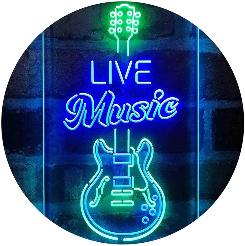 Live Music Electronic Guitar Lounge LED Light Sign - LED Gift Works