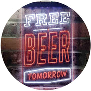 Free Beer Tomorrow LED Light Sign - LED Gift Works