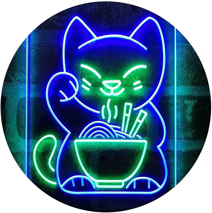 Maneki Neko Ramen Luck Cat LED Light Sign - Way Up Gifts