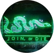 Join Or Die Flag Snake Military Army LED Light Sign - LED Gift Works