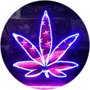 Marijuana Leaf USA Flag LED Light Sign - LED Gift Works