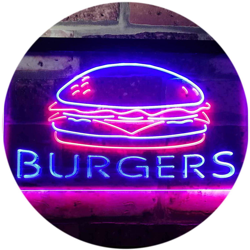 Hamburgers Burgers LED Light Sign - LED Gift Works