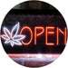 Open Hemp Leaf Marijuana Dispensary LED Light Sign - Way Up Gifts