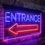 Entrance Left Arrow LED Light Sign - LED Gift Works