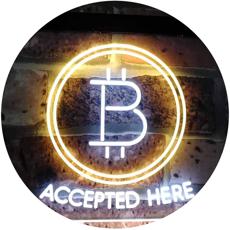 Bitcoin Accepted Here LED Light Sign - LED Gift Works