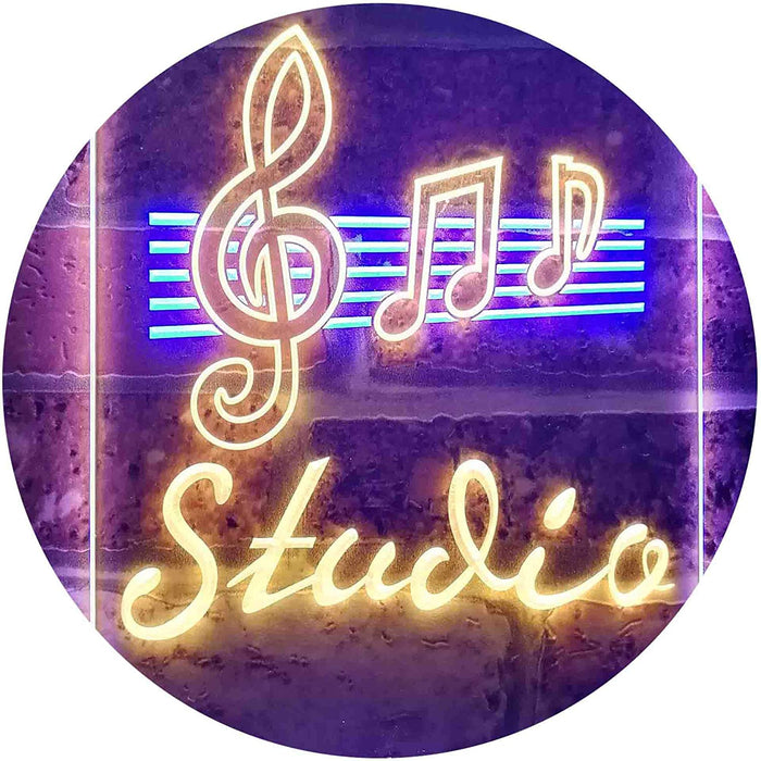 Music Notes Studio LED Light Sign - Way Up Gifts