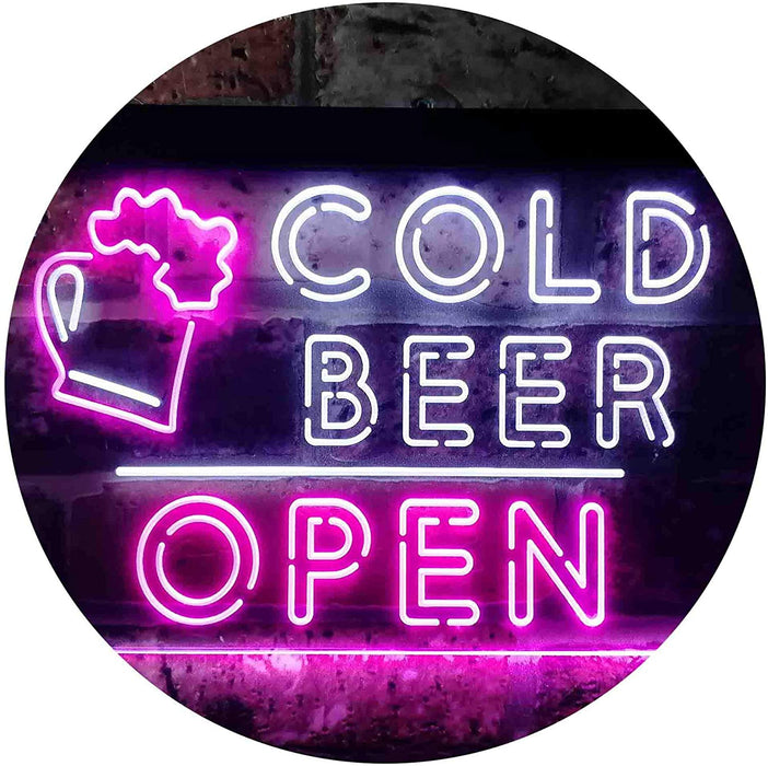 Bar Cold Beer Open LED Light Sign - Way Up Gifts