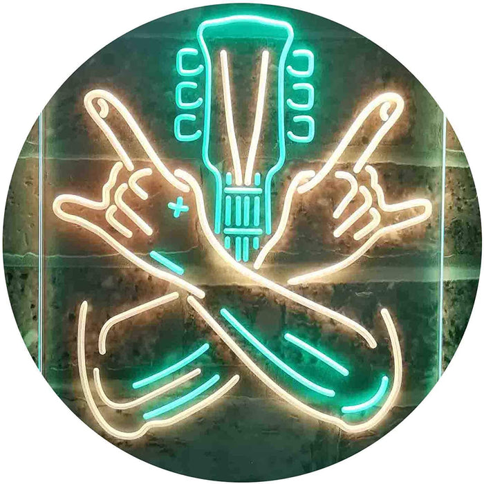 Musician Rock Hands Guitarist Metal Hard Rock Music LED Light Sign - Way Up Gifts