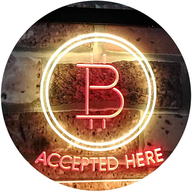 Bitcoin Accepted Here LED Light Sign - LED Gift Works