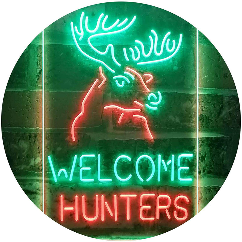 Hunting Store Cabin Decor Welcome Hunters LED Light Sign - LED Gift Works