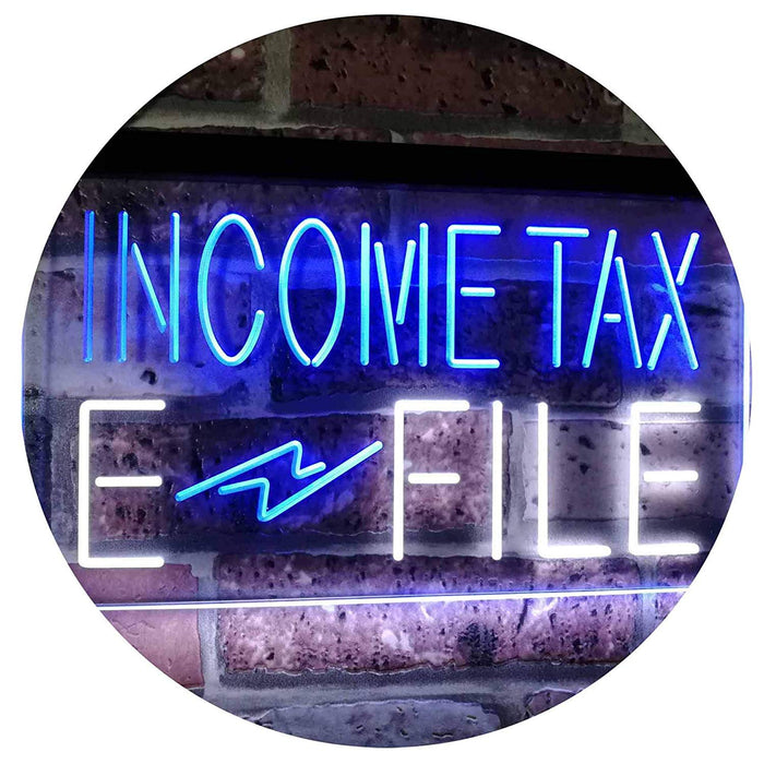 Income Tax E-File LED Light Sign - Way Up Gifts