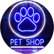 Paw Print Pet Shop LED Light Sign - LED Gift Works