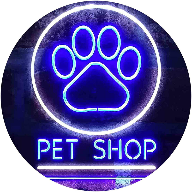 Paw Print Pet Shop LED Light Sign - LED Gift Works