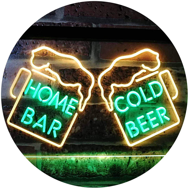 Home Bar Cold Beer Cheers LED Light Sign - LED Gift Works