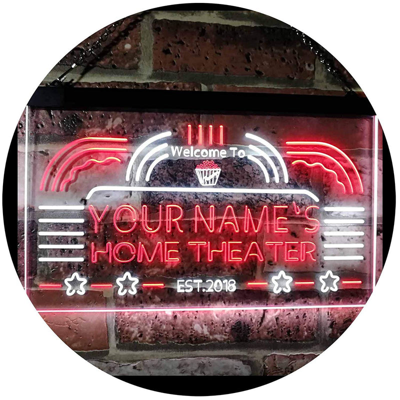 Personalized Home Theater LED Light Sign - LED Gift Works