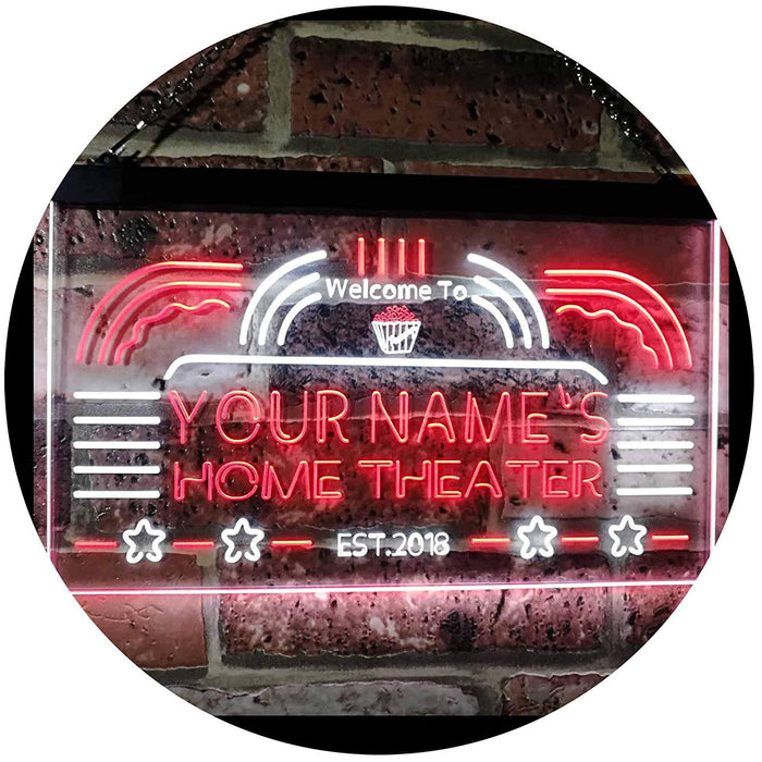 Personalized Home Theater LED Light Sign - Way Up Gifts