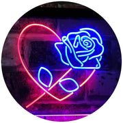 Rose Flower & Heart LED Light Sign - LED Gift Works
