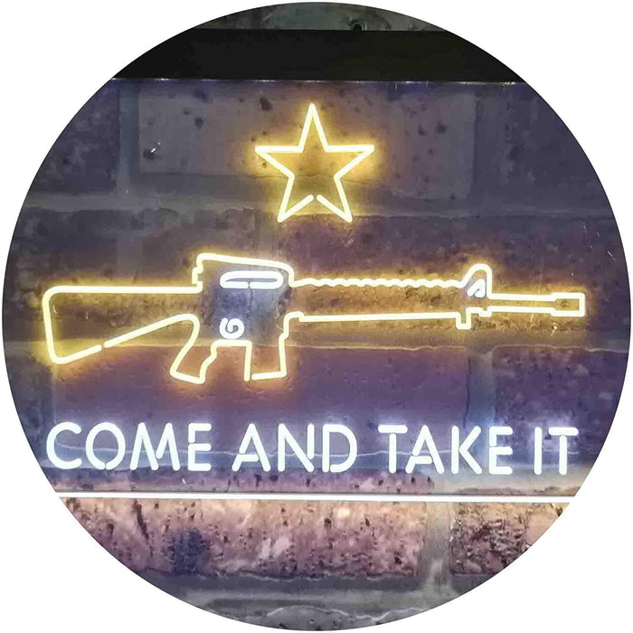 Come and Take It Gun Star Military Army LED Light Sign - Way Up Gifts