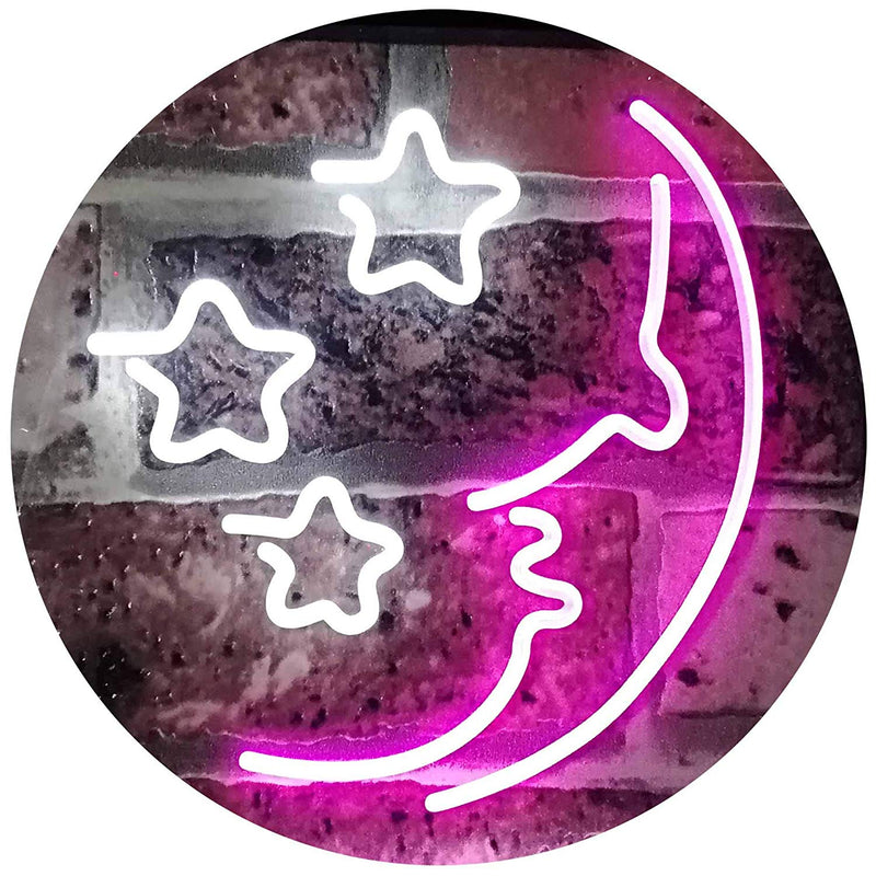 Moon & Stars Nightlight LED Light Sign - LED Gift Works