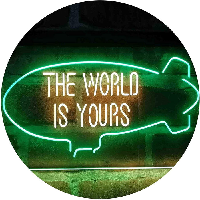 The World is Yours Blimp LED Light Sign - Way Up Gifts