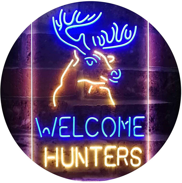 Hunting Store Cabin Decor Welcome Hunters LED Light Sign - Way Up Gifts
