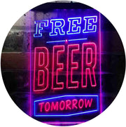 Free Beer Tomorrow LED Light Sign - LED Gift Works