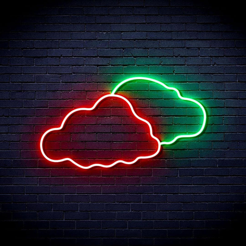 Two Clouds Sky Room Light Flex Silicone LED Sign (Neon-Style, LED Technology) - LED Gift Works