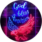 God Bless America Eagle LED Light Sign - LED Gift Works