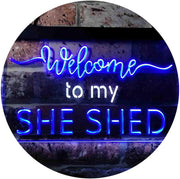 Welcome to My She Shed Woman Cave LED Light Sign - LED Gift Works