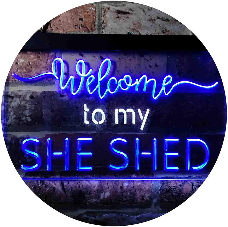 Welcome to My She Shed Woman Cave LED Light Sign - LED Gift Works