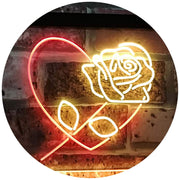 Rose Flower & Heart LED Light Sign - LED Gift Works