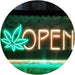 Open Hemp Leaf Marijuana Dispensary LED Light Sign - Way Up Gifts