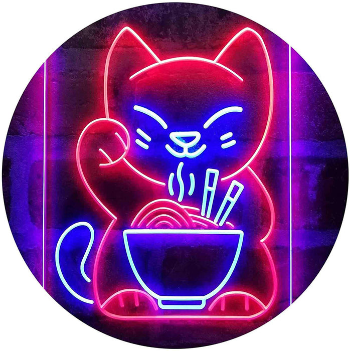 Maneki Neko Ramen Luck Cat LED Light Sign - Way Up Gifts