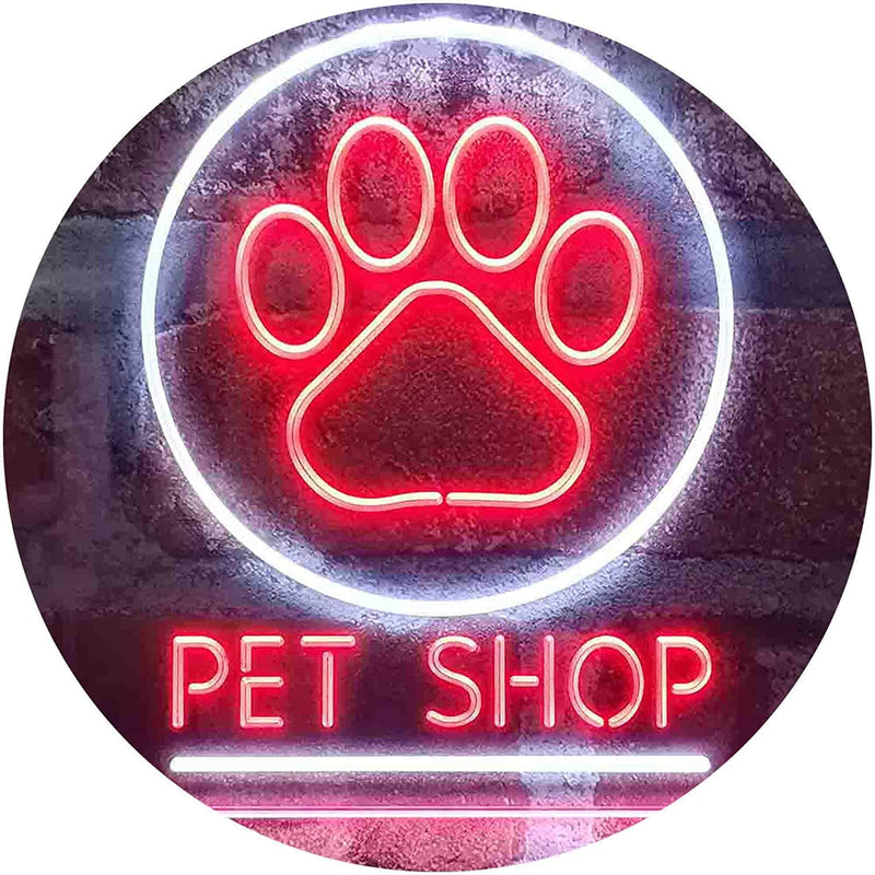 Paw Print Pet Shop LED Light Sign - LED Gift Works
