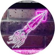 Squid Animal Ocean Display LED Light Sign - LED Gift Works
