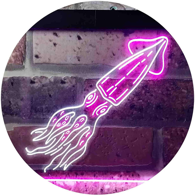 Squid Animal Ocean Display LED Light Sign - LED Gift Works