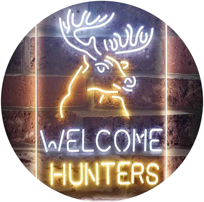 Hunting Store Cabin Decor Welcome Hunters LED Light Sign - LED Gift Works