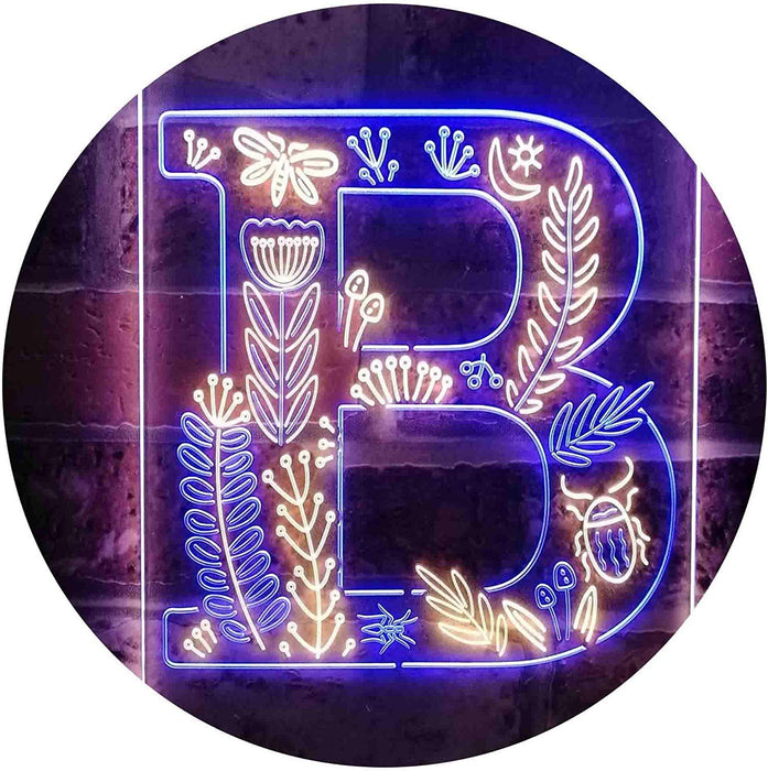 Family Name Letter B Monogram Initial LED Light Sign - Way Up Gifts